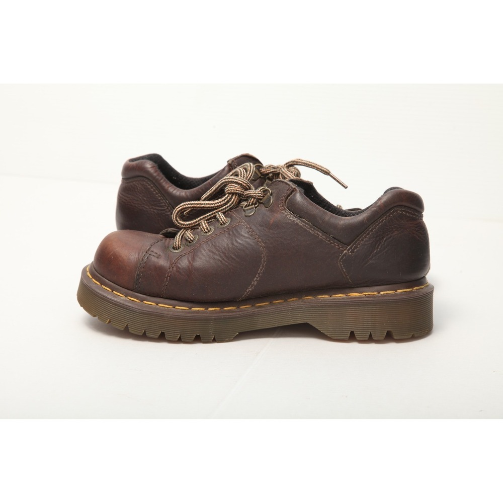 Dr. Martens Mens US 8 Oxfords Grizzly Brown Leather Low Top Lace Up Chunky - Picture 9 of 14